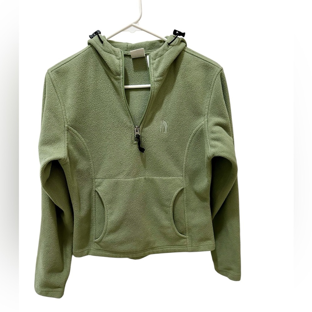 The North Face Olive Green Fleece Half-Zip Hoodie